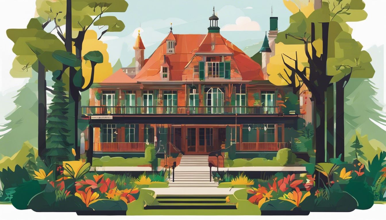 De vredige bosrijke omgeving van Hotel de Elderschans met levendige flora en fauna.