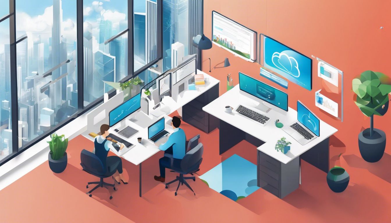 Moderne kantooromgeving met geïntegreerde Cloud-based service desk software.