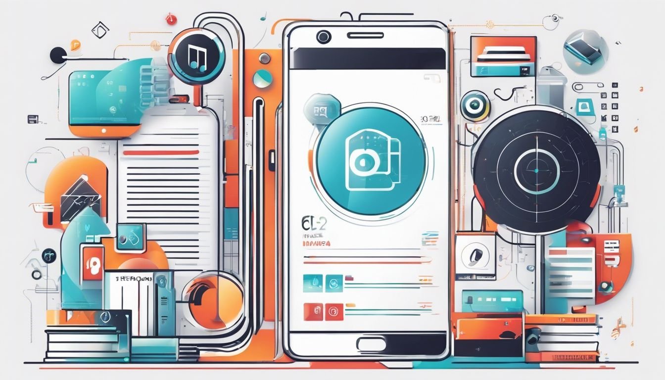Een minimalistische, futuristische afbeelding van een smartphone met alternatieve contactnummers.