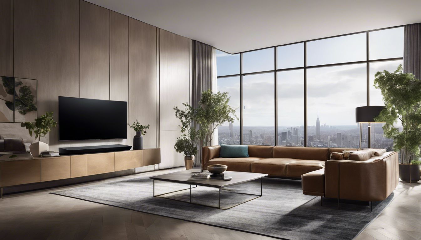 Een moderne woonkamer met LG G2 evo Gallery Edition OLED TV. Een moderne woonkamer met LG G2 evo Gallery Edition OLED TV.