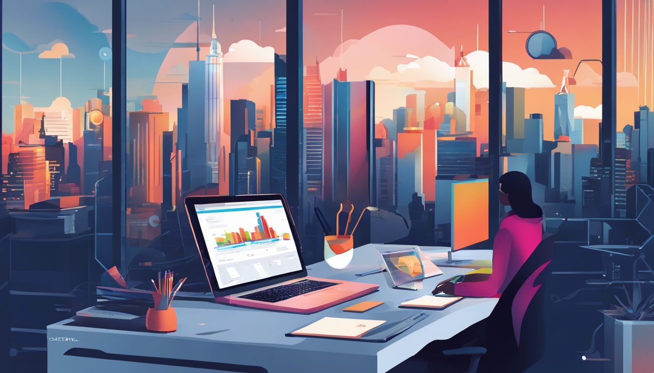 Een moderne en georganiseerde werkruimte met ITSM-softwareopties op laptop.