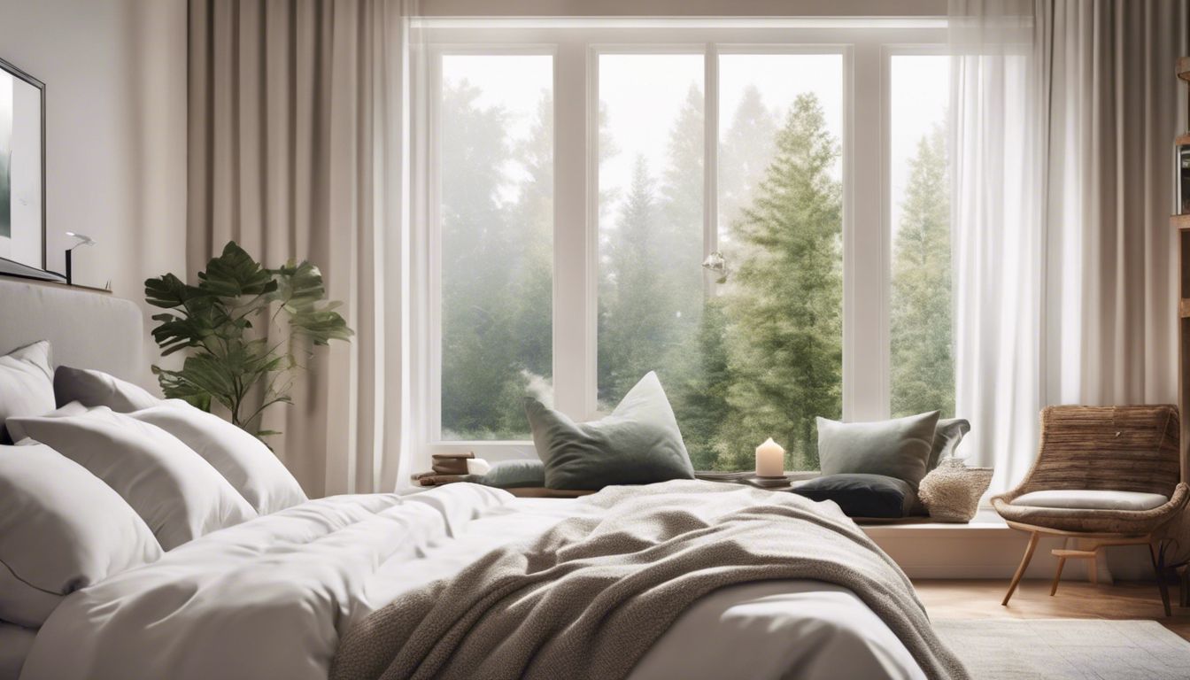 Een verscheidenheid aan ontspannings- en slaaphulpmiddelen in een kalme slaapkamer.