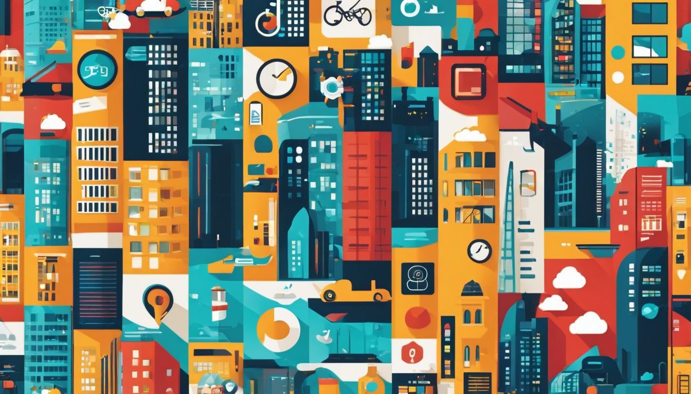 Een verscheidenheid aan communicatie-app pictogrammen wordt weergegeven op een slanke smartphone in een bruisende Europese stad.