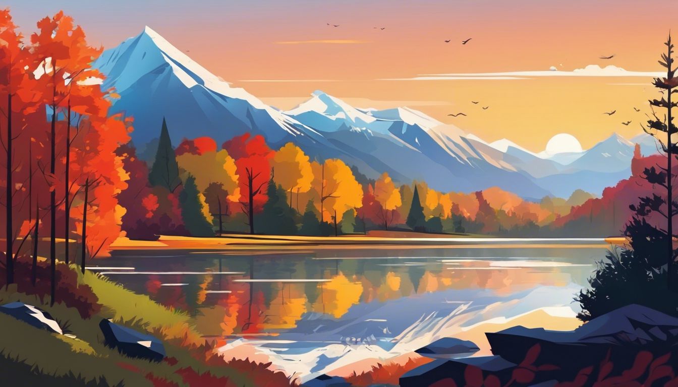 Een uitgestrekt landschap met levendige kleuren en seizoensveranderingen.