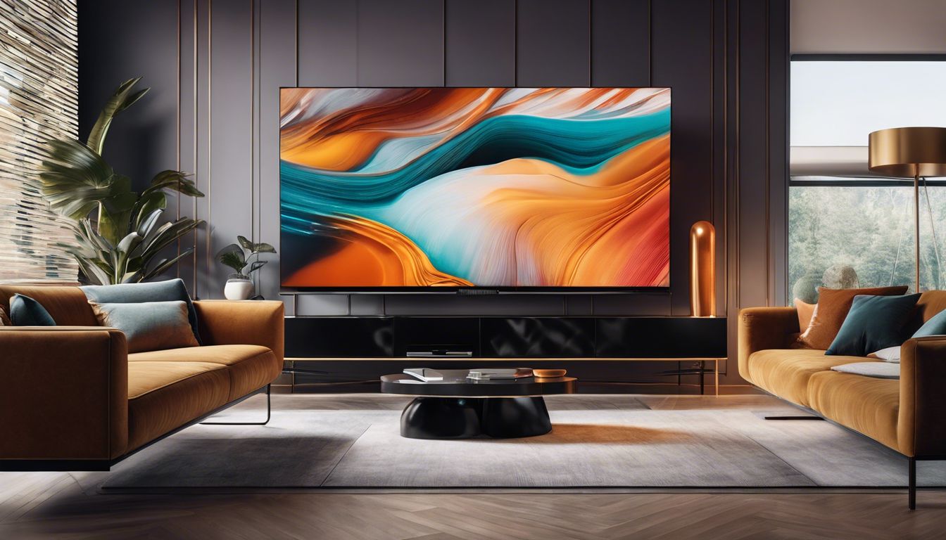 Een hoogwaardige 4K TV-stick geïntegreerd in een modern interieur.