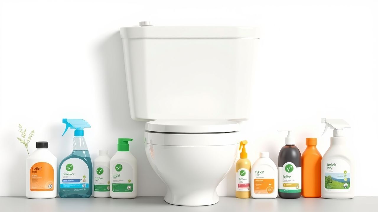Eco-vriendelijke toiletreiniging met waterbesparende spoelbak.